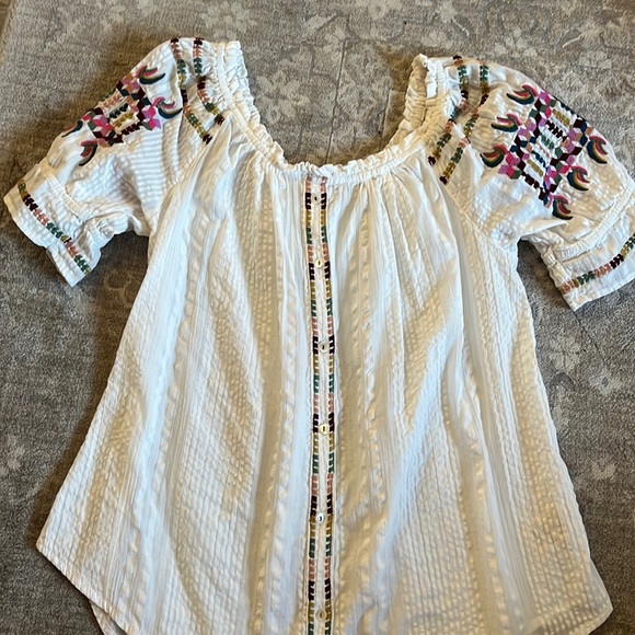 Anthropologie embroidered button front top - Picture 1 of 4
